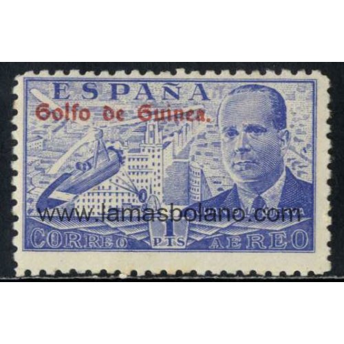 SELLOS GUINEA ESPAÑOLA 1942 - JUAN DE LA CIERVA HABILITADO - 1 VALOR - AEREO