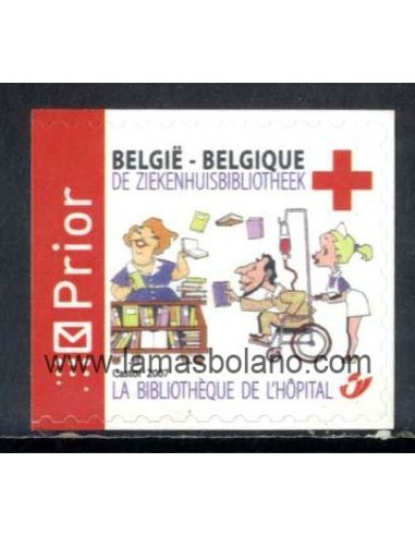 SELLOS BELGICA 2007 - CRUZ ROJA - 1 VALOR DENTADO 3 LADOS MENCION PRIOR - CORREO