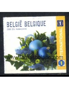 SELLOS BELGICA 2009 - NAVIDAD Y AÑO NUEVO - 1 VALOR DENTADO 3 LADOS AUTOADHESIVO - CORREO