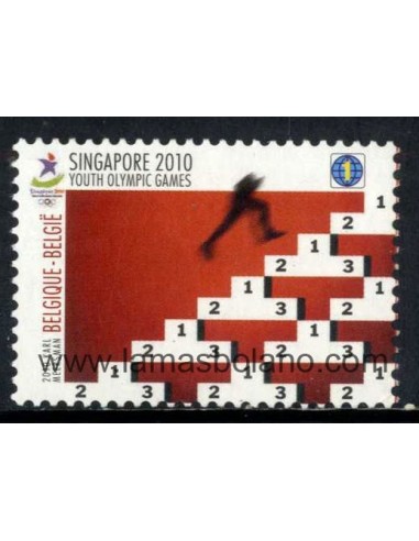 SELLOS BELGICA 2010 - PRIMEROS JUEGOS OLIMPICOS DE LA JUVENTUD EN SINGAPUR - 1 VALOR - CORREO