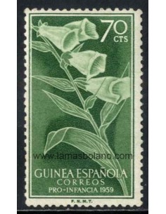 SELLOS GUINEA ESPAÑOLA 1959 - PRO INFANCIA -  DIGITALIS PURPUREA - 1 VALOR - CORREO