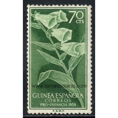 SELLOS GUINEA ESPAÑOLA 1959 - PRO INFANCIA -  DIGITALIS PURPUREA - 1 VALOR - CORREO