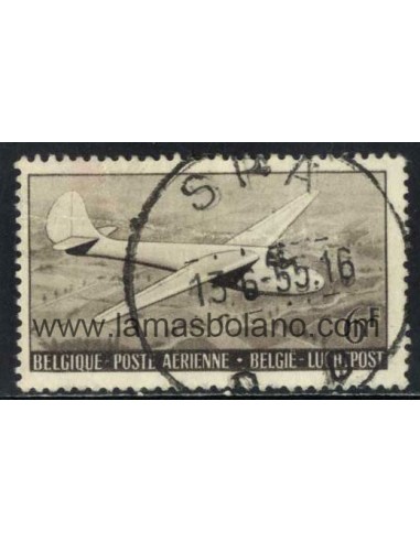 SELLOS BELGICA 1951 - AERO CLUB CINCUENTENARIO - 1 VALOR MATASELLADO - AEREO