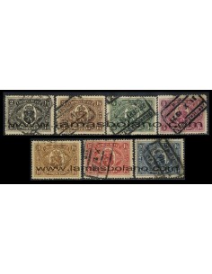 SELLOS BELGICA 1922-23 - 7 VALORES MATASELLADOS - PAQUETES POSTALES
