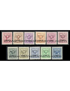 SELLOS BELGICA 1965 - PRE OBLITERADOS - 11 VALORES 