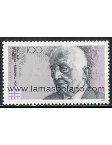 SELLOS ALEMANIA FEDERAL 1991 - REINOLD VON THADDEN TRIEGLAFF CENTENARIO DEL NACIMIENTO - 1 VALOR - CORREO