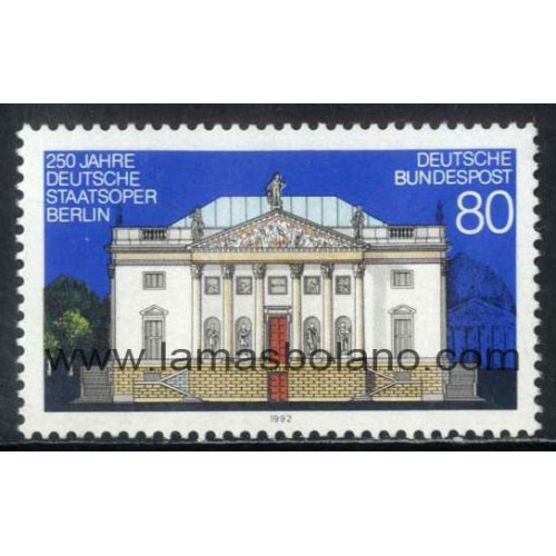SELLOS ALEMANIA FEDERAL 1992 - OPERA NACIONAL DE BERLIN 250 ANIVERSARIO - 1 VALOR - CORREO