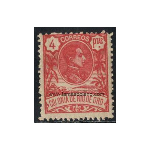 SELLOS RIO DE ORO 1909 - ALFONSO XIII - 1 VALOR NUMERO AL DORSO - CORREO
