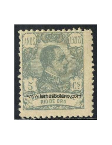 SELLOS RIO DE ORO 1921 - ALFONSO XIII - 1 VALOR CON NUMERO AL DORSO - FIJASELLO - CORREO
