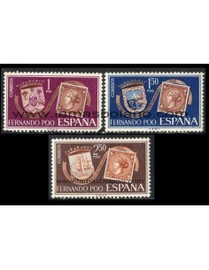 SELLOS FERNANDO POO 1968 - CENTENARIO DEL SELLO DE FERNANDO POO - 3 VALORES - CORREO