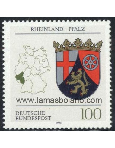 SELLOS ALEMANIA FEDERAL 1993 - ESCUDO DE RHENANIE PALATINAT - 1 VALOR - CORREO