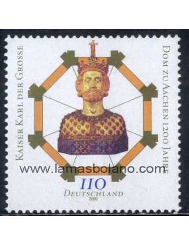 SELLOS ALEMANIA FEDERAL 2000 - CATEDRAL DE AQUISGRAN 1200 ANIVERSARIO - 1 VALOR - CORREO