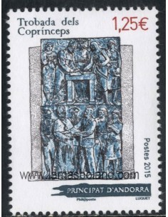 SELLOS ANDORRA FRANCESA 2015 - ENCUENTRO COPRÍNCIPES - 1 VALOR - CORREO 