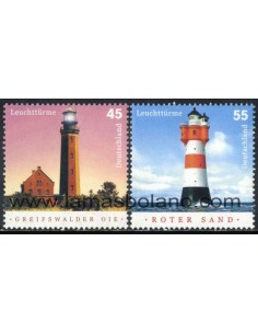 SELLOS ALEMANIA FEDERAL 2004 - FAROS GREIFSWALDER OIE - FARO ROTER SAND - 2 VALORES - CORREO
