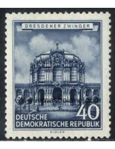 SELLOS ALEMANIA ORIENTAL 1955 - EDIFICIOS HISTORICOS - CASTILLO DE DRESDE - 1 VALOR - CORREO