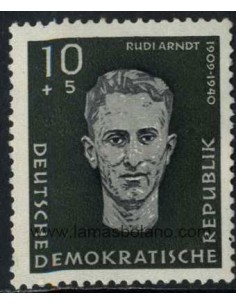 SELLOS ALEMANIA ORIENTAL 1958 - RECUERDO DE LOS ANTIFASCISTAS DE BUCHENWALD - 1 VALOR - CORREO