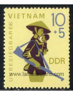 SELLOS ALEMANIA ORIENTAL 1968 - AYUDA A VIETNAM - 1 VALOR - CORREO