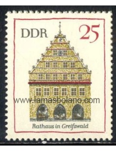 SELLOS ALEMANIA ORIENTAL 1968 - AYUNTAMIENTO DE GREIFSWALD - 1 VALOR - CORREO
