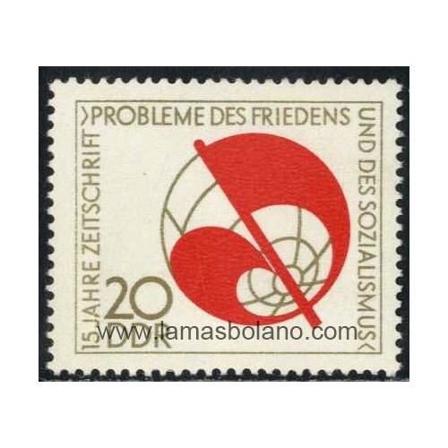 SELLOS ALEMANIA ORIENTAL 1973 - PERIODICO PROBLEMAS DE LA PAZ Y DEL SOCIALISMO 15 ANIVERSARIO - 1 VALOR - CORREO