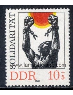 SELLOS ALEMANIA ORIENTAL 1981 - SOLIDARIDAD CON EL PUEBLO DE NAMIBIA - 1 VALOR - CORREO
