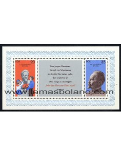 SELLOS ALEMANIA ORIENTAL 1977 -  F.E. DZIERZYNSKI CENTENARIO DEL NACIMIENTO - HOJITA BLOQUE