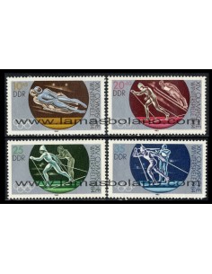 SELLOS ALEMANIA ORIENTAL 1983 - OLIMPIADA DE INVIERNO DE SARAJEVO - 4 VALORES - CORREO