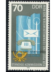 ALEMANIA ORIENTAL 1984 - 25 SESION DE LA COMISION DE CORREOS Y TELECOMUNICACIONES - COMECON - 1 VALOR - CORREO