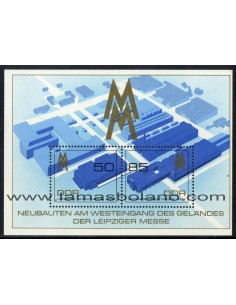 SELLOS ALEMANIA ORIENTAL 1989 - FERIA DE OTOÑO DE LEIPZIG - HOJITA BLOQUE