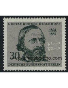 SELLOS ALEMANIA BERLIN 1974 - GUSTAV ROBERT KIRCHHOFF, FISICO - 1 VALOR - CORREO