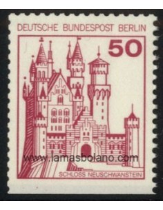 SELLOS ALEMANIA BERLIN 1977 - CASTILLO NEUSCHWANSTEIN - 1 VALOR DENTADO3 LADOS - CORREO