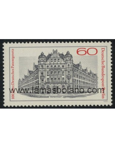 SELLOS ALEMANIA BERLIN 1977 - LEY DE PATENTES CENTENARIO - 1 VALOR - CORREO