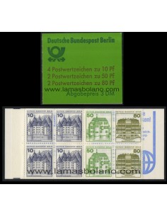 SELLOS ALEMANIA BERLIN 1982 - CASTILLOS - CARNET 8 VALORES DENTADO 3 LADOS - CORREO