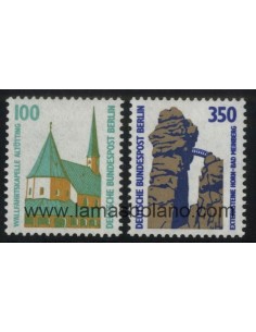 SELLOS ALEMANIA BERLIN 1989 - CAPILLA DE ALTOTING - ROCA AISLADA DE HORN-BAD MEINBERG - 2 VALORES - CORREO