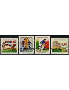 SELLOS EL SALVADOR 1986 - MEXICO 1986 COPA DEL MUNDO DE FUTBOL - 4 VALORES - CORREO