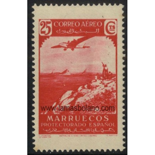 SELLOS MARRUECOS PROTECTORADO ESPAÑOL 1938 - PAISAJES - 1 VALOR - AEREO