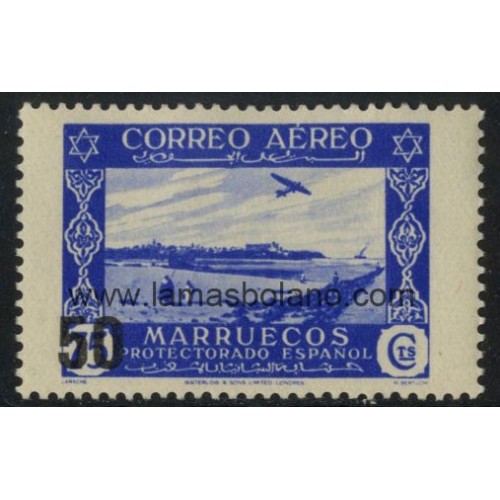 SELLOS MARRUECOS PROTECTORADO ESPAÑOL 1953 - SELLO DE 1938 CON NUEVO VALOR SOBRECARGADO - 1 VALOR FIJASELLO - AEREO