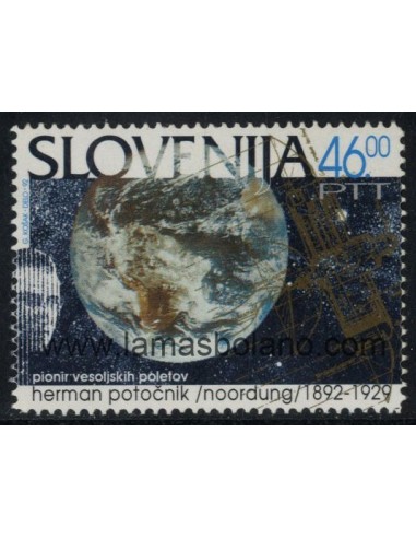 SELLOS ESLOVENIA 1992 - HERMAN POTOCNIK CENTENARIO DEL NACIMIENTO DEL PIONERO DE LOS VUELOS ESPACIALES - 1 VALOR - CORREO