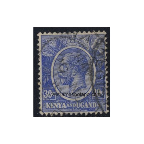 SELLOS KENIA Y UGANDA 1922-27 - GEORGE V - 1 VALOR MATASELLADO - CORREO