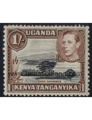 SELLOS KENIA-UGANDA-TANGANIKA 1938 - LAGO NAIVASHA  Y GEORGE VI - 1 VALOR - CORREO