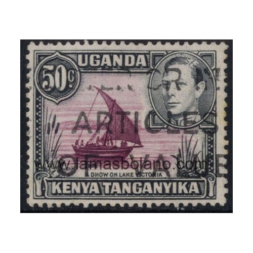 SELLOS KENIA-UGANDA-TANGANIKA 1938 - LAGO VICTORIA  Y GEORGE VI - 1 VALOR MATASELLADO - CORREO