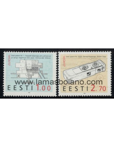 SELLOS ESTONIA 1994 - TEMA EUROPA, LA EUROPA DE LOS DESCUBRIMIENTOS - 2 VALORES - CORREO