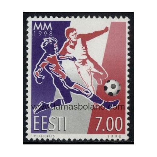SELLOS ESTONIA 1998 - COPA DEL MUNDO DE FUTBOL FRANCE 1998 - 1 VALOR - CORREO