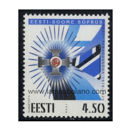 SELLOS ESTONIA 1998 - AMISTAD CON FINLANDIA - 1 VALOR - CORREO