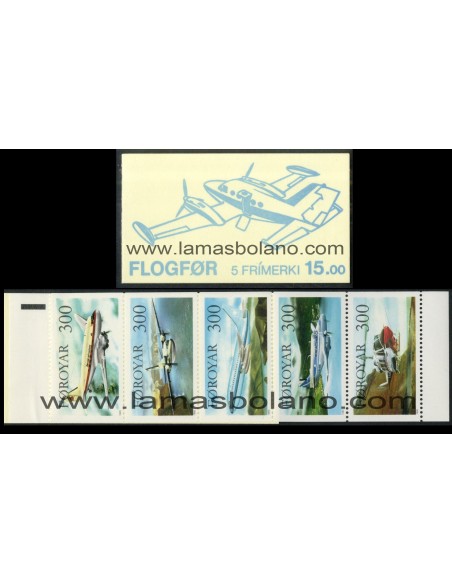 SELLOS FEROE 1985 - SERVICIO AEREO DE LAS ISLAS - CARNET - CORREO