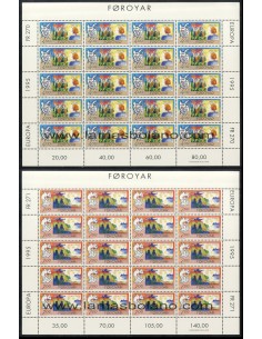 SELLOS FEROE 1995 - TEMA EUROPA PAZ Y LIBERTAD - 2 MINI HOJITAS - CORREO