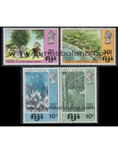 SELLOS FIJI 1970 - CIERRE DE LA LEPROSERIA DE MAKOGAI - 4 VALORES - CORREO