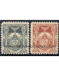 SELLOS FILIPINAS 1937 CONFEDERACION - PARA FRANQUEO DE LINGOTES DE ORO DE LAS COMPAÑIAS MINERAS - 2 VALORES - CORREO