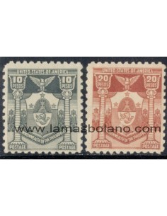 SELLOS FILIPINAS 1937 CONFEDERACION - PARA FRANQUEO DE LINGOTES ORO DE COMPAÑIAS MINERAS - 2 VALORES FIJASELLO - CORREO