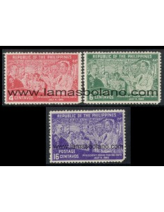 SELLOS FILIPINAS 1947 - ANIVERSARIO DE LA REPUBLICA - 3 VALORES - CORREO