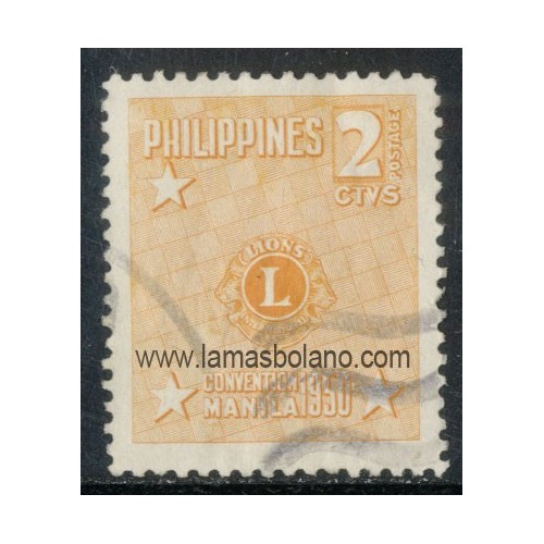 SELLOS FILIPINAS 1950 - LIONS INTERNACIONAL CONVENCION DE MANILA - 1 VALOR MATASELLADO - CORREO